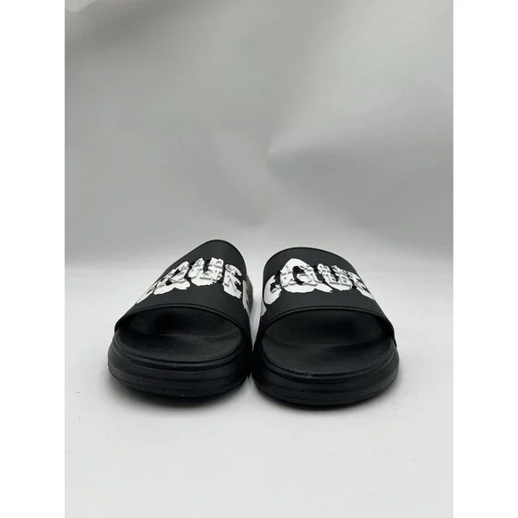 Alexander McQueen Graffiti Logo black rubber pool slide Size 42 M